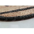 thumbnail image 4 of Area Rug Natural Jute Hand Braided Rug Dark Grey Scalloped Runner, 4 of 7