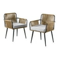 thumbnail image 3 of Alaterre Alburgh Outdoor Dining Chair - Aluminum Set of 2 - with Cushion - Black and Gray, 3 of 4