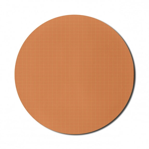 Abstract Mouse Pad for Computers, Angled Lines Composition in Checkered Square Style Frames Geometric, Round Non-Slip Thick Rubber Modern Mousepad, 8" Round, Vermilion Earth Yellow, by Ambesonne