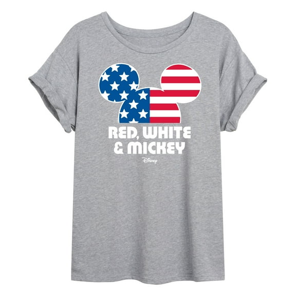 Disney - Americana - Red White And Mickey - Women's Oversized T-Shirt