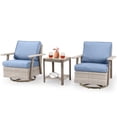 thumbnail image 7 of Auzfy 3 Pcs Oversized Wicker Patio Rocking Swivel Outdoor Chairs with Blue Cushion, Outdoor 360°Swivel Gliders Set, 7 of 7