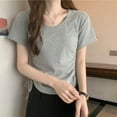 thumbnail image 6 of Bovxnpu Summer Short Sleeve T Shirts Pullover Top Undershirt Crew Neck Summer Pullover Soft Cool Summer Tops (Women's or Women's Plus), 6 of 7