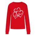 thumbnail image 4 of Fartey 2025 Chandail en Molleton pour Femmes Saint-Valentin Décontracté Manches Longues Col Rond Chandail Mignon Graphique Mode Vacances Chandails en Molleton Rouge, 4 of 4