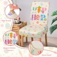 thumbnail image 5 of Happy Easter Chair Covers Set of 6 Bunny Rabbits Dining Chair Seat Cover Stretch Removable Egg Chair Slipcover Protector for Easter Dining Room Kitchen Home Decor, 5 of 6