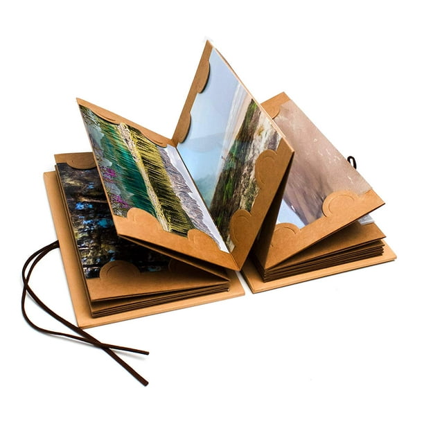 Bastex Small Scrapbook. Kraft Hardcover Photo Album, Fits 4x6 Inch