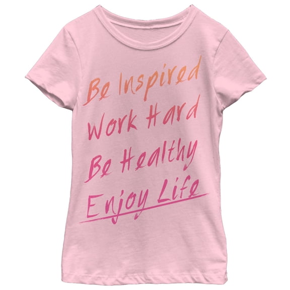 Girl's CHIN UP Be Inspired Graphic Tee Light Pink Small