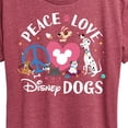 thumbnail image 3 of Disney Classics - Cats & Dogs - Peace Love Disney Dogs - Women's Short Sleeve Graphic T-Shirt, 3 of 5