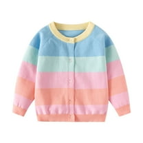 CheerKidz Foreign Trade Fall Solid Color Knit Bottom Cardigan V-Neck Sweater Boys And Knit(Pink#5,5 Years)
