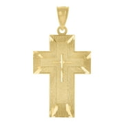 14kt Yellow Gold Mens DC Cross Ht:32.7mm Religious Pendant Charm