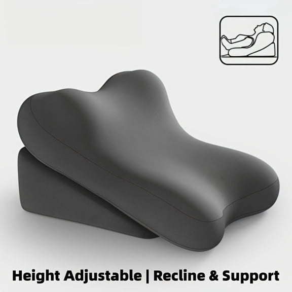 Adjustable Memory Foam Bed Wedge Pillow, 2-Piece Split Ergonomic Back Support Cushion for Reading & Bed Sitting