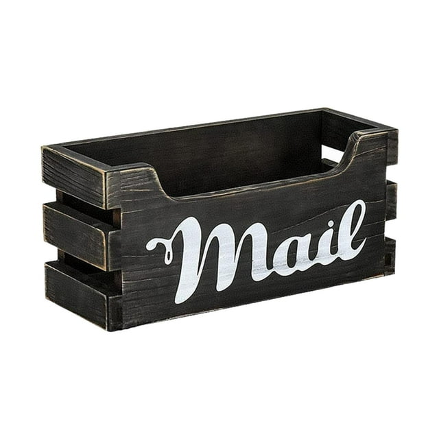 Organizador de correo de madera, soporte para cartas, buzón de , hecho a mano, rústico, compacto, ahorra espacio, escritorio de oficina,