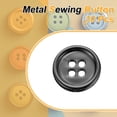 thumbnail image 3 of Uxcell 10pcs Metal Sewing Button, 15mm 4-Hole Round Suit Shirts Coats Clothes Sewing Buttons for Decoration Craft, Gunmetal, 3 of 6