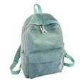 thumbnail image 1 of Striped Backpack Outdoor College Large Capacity Solid School Bag Female Corduroy Fashion Travel Rucksack Students Adults Light Green, 1 of 7