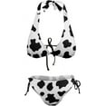thumbnail image 5 of Cow Print Bikini Sets String Halter Triangle Bathing Suits Swimsuit for Women, 5 of 6
