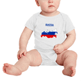 thumbnail image 2 of Russia Map Flag Baby Rompers (White, 3-6 Months), 2 of 5