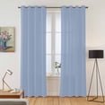 thumbnail image 2 of Pure Light Blue Kitchen Curtains 84 Inch Length, Simple Solid Color Grommet Top Bedroom Living Room Curtains, Light Filtering Cafe Curtain Drapes 2 Panels Set 84''x84'', 2 of 9