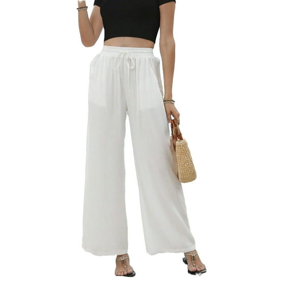 Women's Pants Casual Plain Straight Leg Beige XS (2)