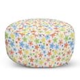 thumbnail image 1 of Art Pouf Cover with Zipper, Colorful Star Motifs in Different Sizes, Soft Decorative Fabric Unstuffed Case, 30" W X 17.3" L, Multicolor, by Ambesonne, 1 of 5