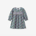thumbnail image 4 of HILEELANG Toddler Girls Cotton Dress 2-7T, 100% Soft Cotton, Long Sleeve Floral Print Smocked Dress for Everyday Wear 3t, 4 of 7