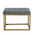 thumbnail image 2 of Velvet Ottoman Footstool, Square Upholstered Shoe Changing Stool with Metal Legs, Footrest, Makup Stool, Vanity Seat, Piano Bench for Clothes Shop,Living Room, Porch, Fitting Room Bedroom, Dark Grey, 2 of 7