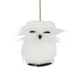 thumbnail image 1 of Temps des fêtes Noël souhaits chauds fausse fourrure hibou ornement, blanc, 1 comte, 1 of 5