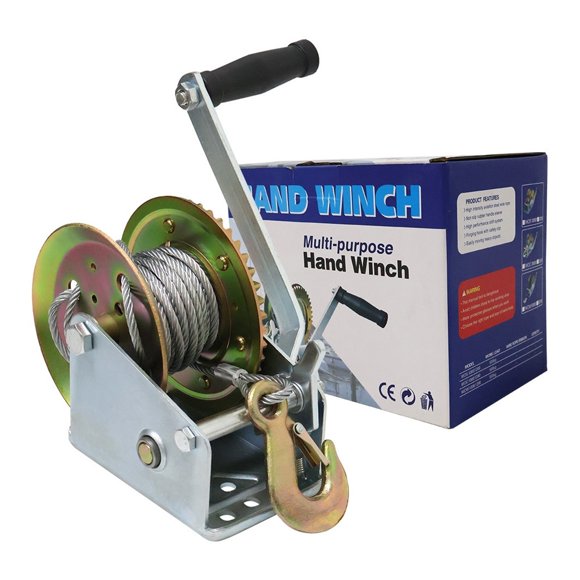 Hot Sales 1200lbs Hand Operated Cable Manual Winch Cable Pulling Hand Winch With Wire Rope Hand Towing Winch