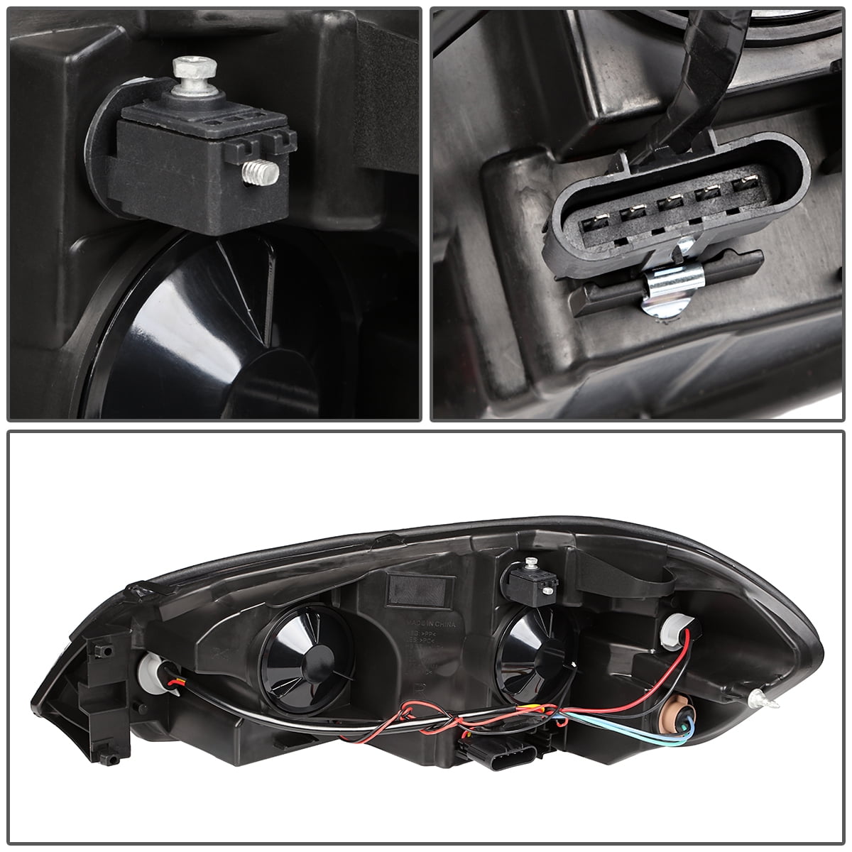 DNA Motoring For 06-16 Chevy Impala Limited Monte Carlo LED DRL Headlight Lamps Pair Black/Clear