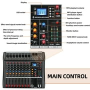 Depusheng DX8 Sound Controller Interface 8 Channel Digital USB Bluetooth MP3 Computer Input 48V Phantom Power Stereo DJ Studio