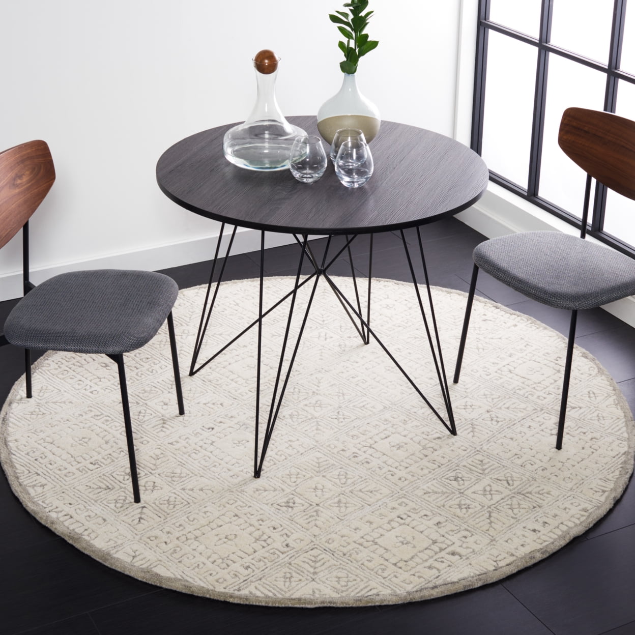SAFAVIEH Glamour Drummond Geometric Wool Area Rug, Grey/Ivory, 8' x 10'
