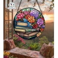 thumbnail image 4 of Stained Glass Book and Flower Suncatcher, Colorful Floral Window Hanging Decor, Unique Handmade Gift for Book Lovers and Readers, Window Art 4303502536, 4 of 4