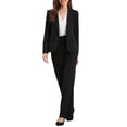thumbnail image 2 of BLAZERS CHIC INSPIRADORES para Mujeres Casual de Negocios con Un Botón, Manga Larga, Chaquetas de Oficina con Almohadillas en los Hombros, XL Negro, 2 of 6