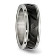 thumbnail image 4 of Chisel Stainless Steel Polished Black IP-plated 8mm Grooved Band, 4 of 6