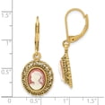 thumbnail image 2 of Gold-tone Acrylic Cameo Filigree Leverback Earrings, 2 of 5