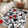thumbnail image 4 of Red Black Geometric Area Rugs 2.7'x5', Washable Small Throw Rugs for Kitchen Bedroom, Abstract Art Modern Line Indoor Outdoor Rug Non-Slip Low Pile Carpet Runner Reversible Floor Mats, 4 of 8