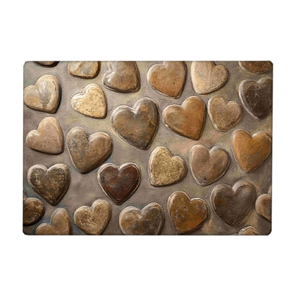 HuiXinOu 3D Pebble Design Welcome Doormat, Non Slip Absorbent Floor Mat for Indoor & Outdoor, Front Door, Kitchen & Bathroom Decor, Washable Rug, Brown