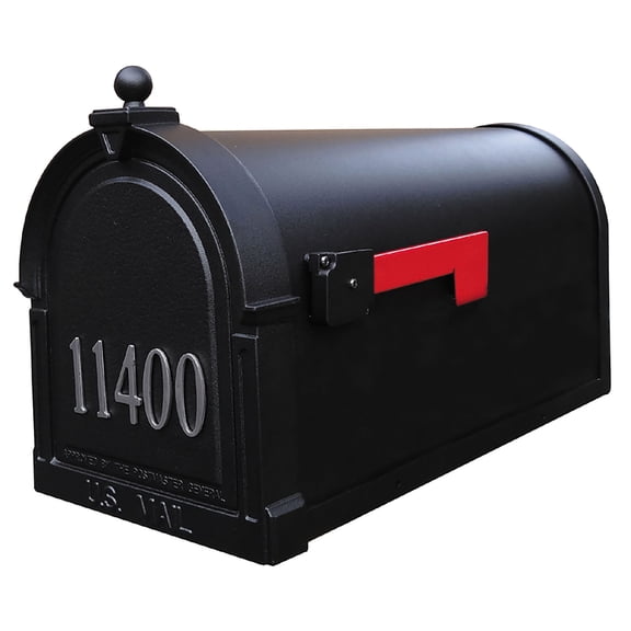 Outdoor Letter Holder SCB-1015-FN-BLK Berkshire Curbside Mailbox with Front Numbers - Black