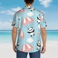 thumbnail image 4 of Kll Men'S Hawaiian Shirt Short Sleeve Button Down Beach Shirts-Cute Panda Flying In The Sky, 4 of 7