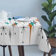 thumbnail image 4 of Boho Middle Century Table Cloth Waterproof Tablecloths, Retro Orange Teal Grey Star Rhombus Tablecloth Dining Table Cover for Kitchen Party Tabletop Outdoor, Rectangle Tablecloth 54x108 Inch, 4 of 9