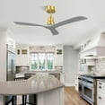 thumbnail image 4 of Modern 52" Indoor Ceiling Fan Without Light 3 Solid Wood Blades Remote Control Reversible DC Motor, 4 of 13