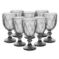 thumbnail image 1 of Copas de Vino Agua Vidrio Cristal Vintage 245 ml Vittori Juego 8 piezas Color Humo, 1 of 1