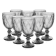 thumbnail image 1 of Copas de Vino Agua Vidrio Cristal Vintage 245 ml Vittori Juego 8 piezas Color Humo, 1 of 1