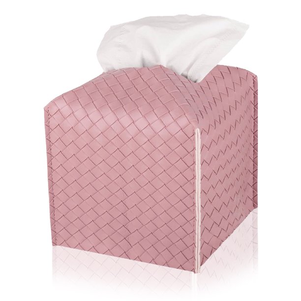 Titular de tejido de cuero PU Estuche de tejido facial cuadrado Dispensador organizador de papel facial para baño MFZFUKR BST3018169-3
