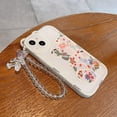 thumbnail image 4 of Compatible with iPhone 11 Pro Max Case, Cute Flowers Floral Bear Cover with Lovely Wrist Strap Bracelet Chain for Girls Women, Clear Kawaii Camera Protection Pretty Trendy Phone Skin, 4 of 14