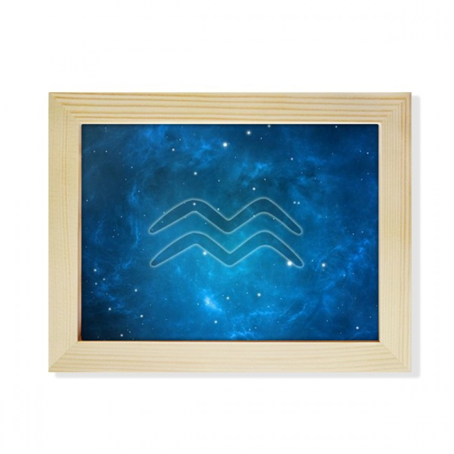 Noche estrellada de Aquarius Zodiac Constellation Escritorio de madera Arte Pintura 6x8 pulgadas marco de foto foto
