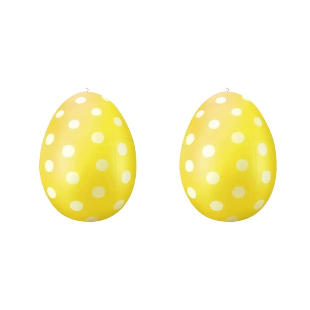Matsuzay Paquete de 2 globos inflables para fiestas que añaden color a la decoración de fiestas. Huevos de Pascua inflables. Kits de decoración para fiestas amarillo