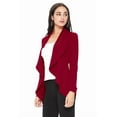 thumbnail image 2 of Women's Elegant Solid Stretch Open Front Long Sleeve Blazer Jacket, 2 of 5
