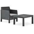 thumbnail image 1 of vidaXL 2 Piece Garden Lounge Set with Cushion PP Rattan Anthracite, 1 of 5