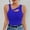 Blue, variant on Womens Cut Out Front Asymmetrical Neck Rib Knit Sleeveless Tank Top Slim Fitted Y2K Sexy Basic Tee Shirt