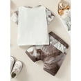 thumbnail image 3 of Bagilaanoe 2pcs Toddler Baby Boys Short Pants Set Letter Print Short Sleeve T Shirt Tops + Shorts 12M 18M 24M 3T 4T 5T Kids Casual Summer Outfits, 3 of 9