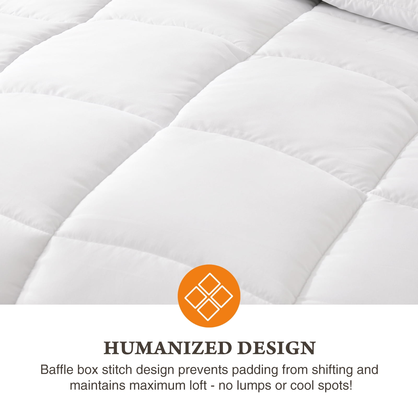 ZUNMOS King Size Bedding Comforter Duvet Insert, All Season Duvet, Down Alternative Bed Comforter, Quilted Comforter with Corner Tabs, White